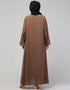 Modest Daily Abaya with Detachable Zipper In the Color Brown